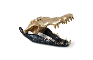 Crocodile Skull, Black/Gold Leaf | Phillips Collection - PH67576