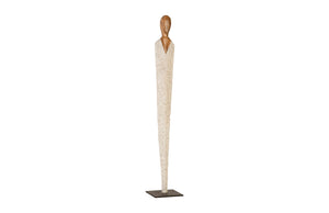 Vested Female Sculpture, Large, Chamcha, Natural, White, Gold | Phillips Collection - TH95609