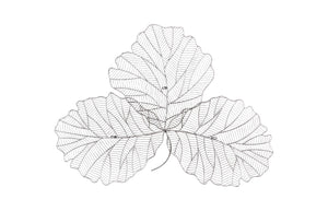 Tri Leaf Wall Art, Medium, Metal, Silver/Black | Phillips Collection - TH100856