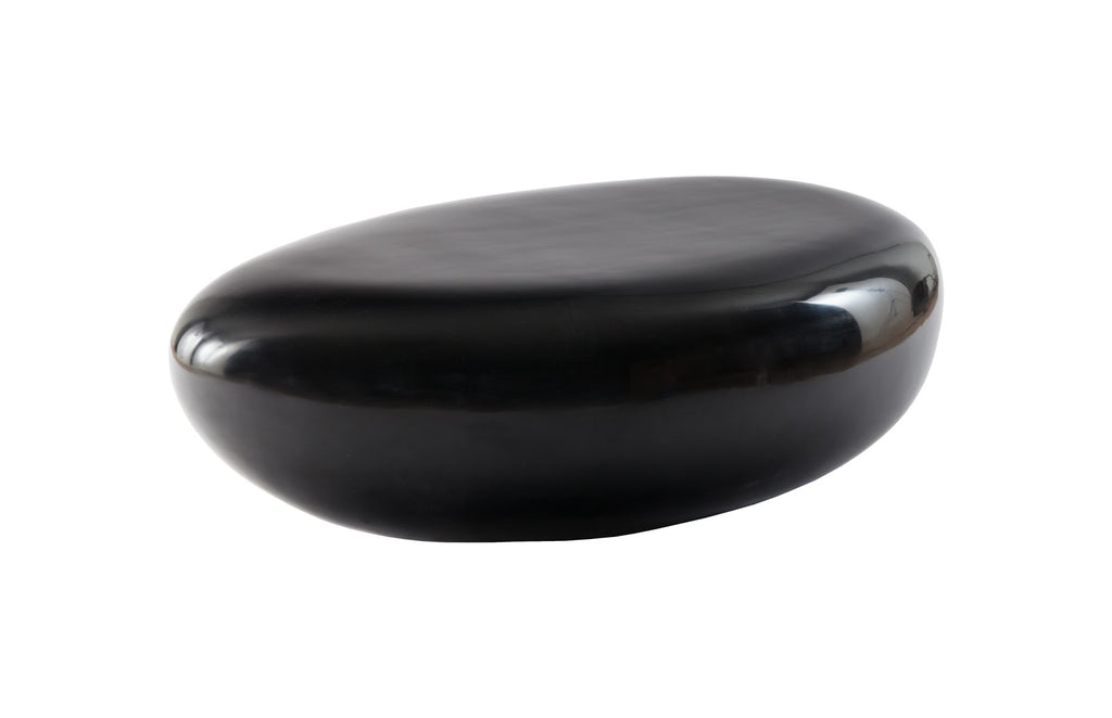 River Stone Coffee Table, Gel Coat Black, Small | Phillips Collection - PH67487