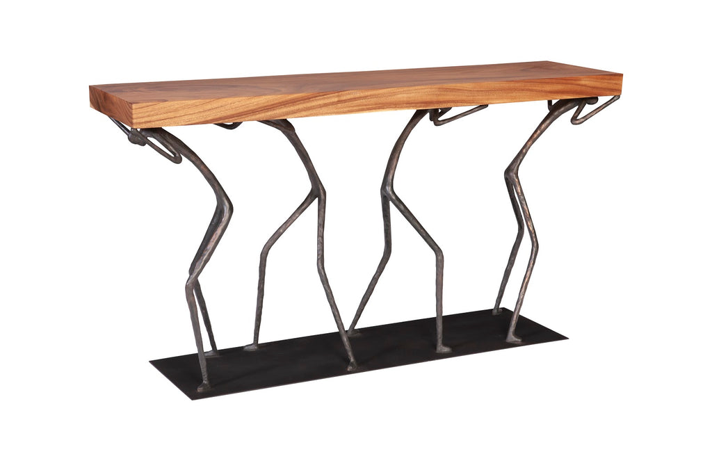 Atlas Console Table, Chamcha Wood, Natural, Metal | Phillips Collection - TH100840