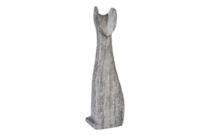 Cat Sculpture, Large, Chamcha Wood, Gray Stone Finish | Phillips Collection - TH97538