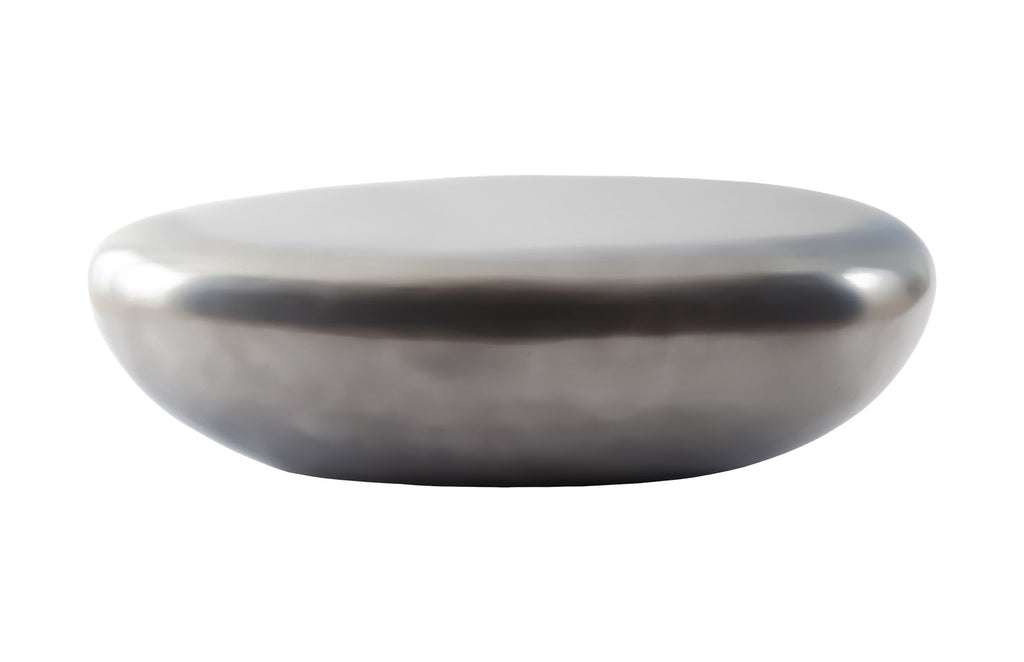 River Stone Coffee Table, Polished Aluminum, Large | Phillips Collection - PH68784