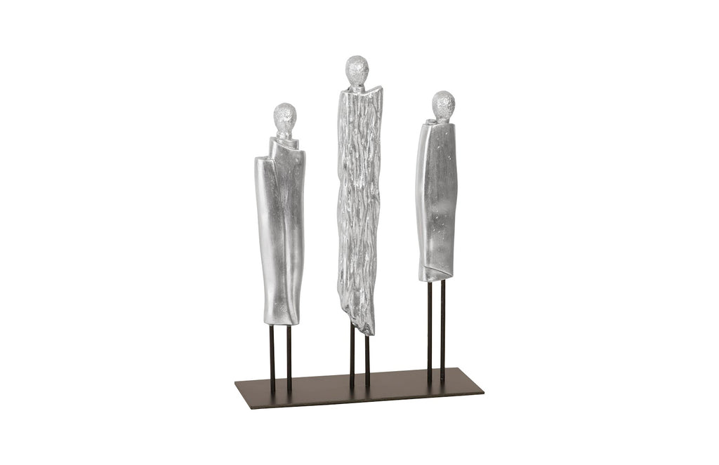 Robed Monk Trio Sculpture, Silver Leaf | Phillips Collection - PH97019