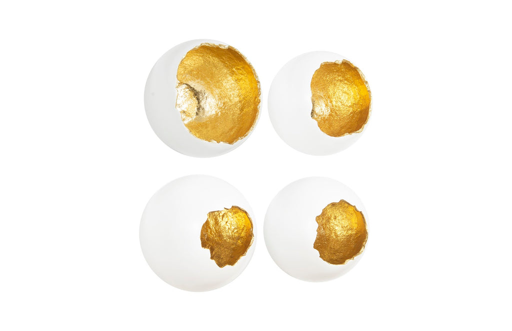 Broken Egg Wall Art, White And Gold Leaf, Set Of 4 | Phillips Collection - PH66550