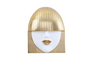Fashion Faces Wall Art, Large, Smile, White And Gold Leaf | Phillips Collection - PH101928