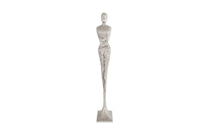 Tall Chiseled Female Sculpture, Resin, Silver Leaf | Phillips Collection - PH76688