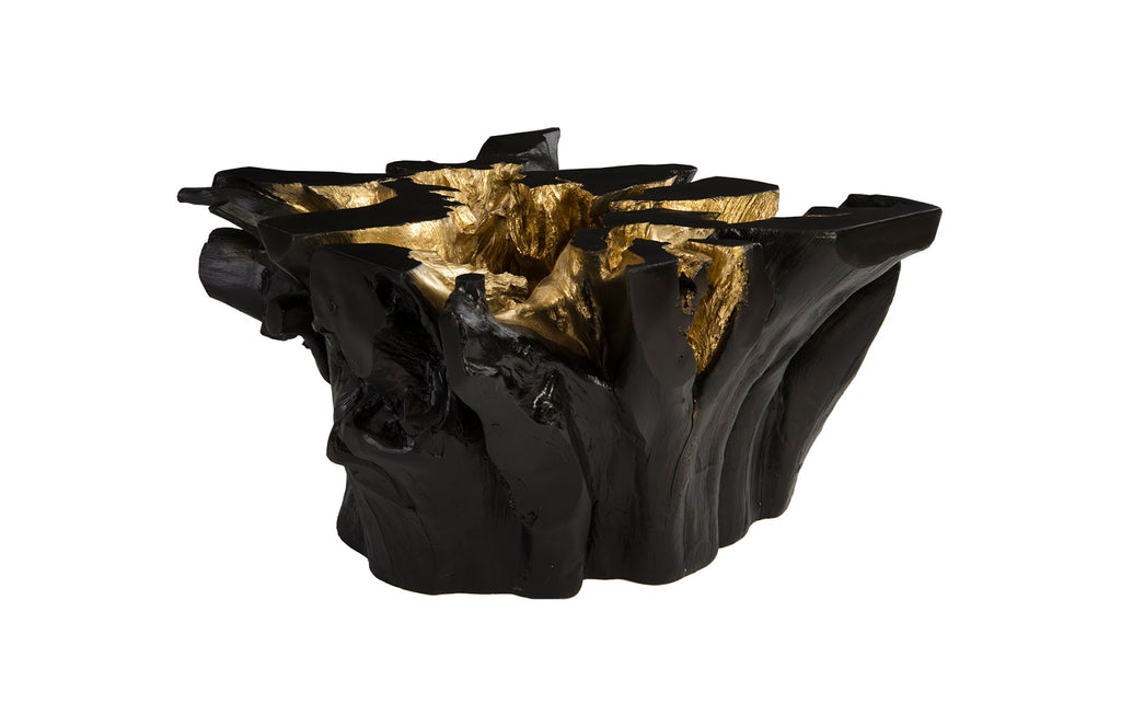 Noir Cast Root Coffee Table, Black, Gold Leaf | Phillips Collection - PH67969