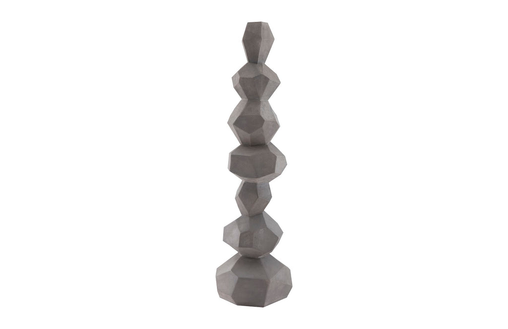 Faceted Rock Column Sculpture, Gray | Phillips Collection - PH100225