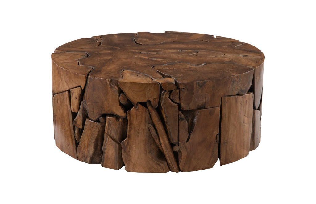 Teak Chunk Coffee Table, Round | Phillips Collection - ID65143