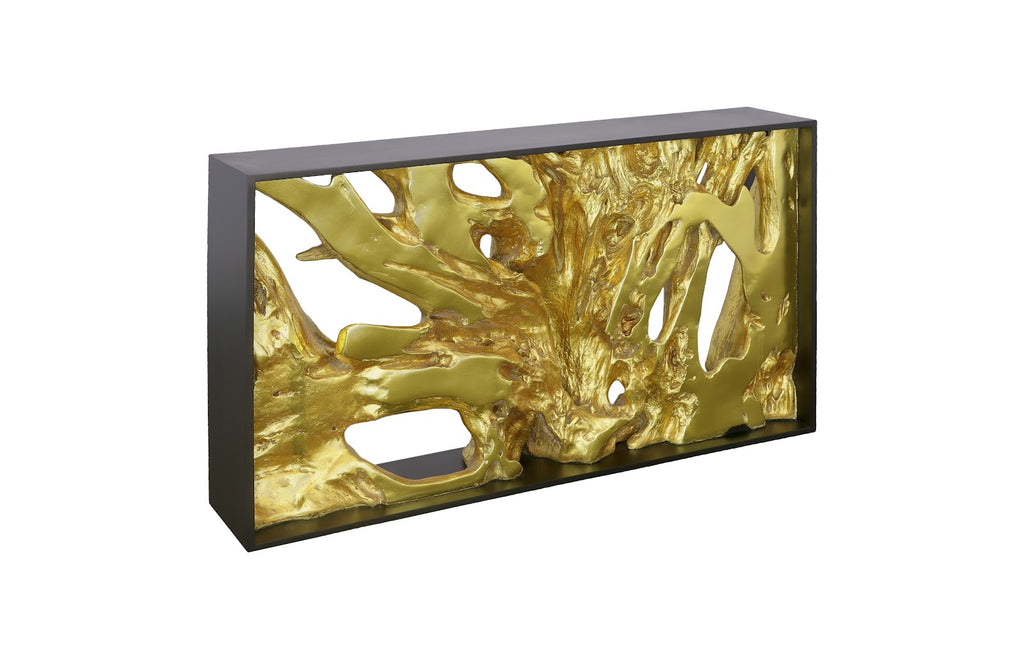Cast Root Framed Console Table, Wood Frame, Resin, Gold Leaf | Phillips Collection - PH113983