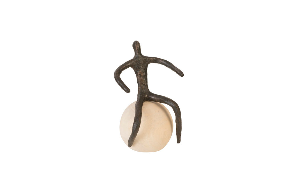 Abstract Figure On Bleached Wood Base, Bronze Finish | Phillips Collection - TH96039
