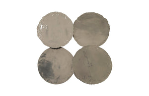 Cast Oil Drum Wall Discs, Liquid Silver, Set Of 4 | Phillips Collection - PH67805