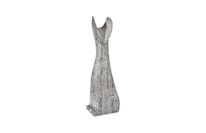 Cat Sculpture, Small, Chamcha Wood, Gray Stone Finish | Phillips Collection - TH97539