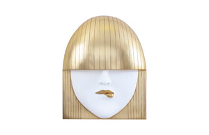 Fashion Faces Wall Art, Large, Pout, White And Gold Leaf | Phillips Collection - PH101926