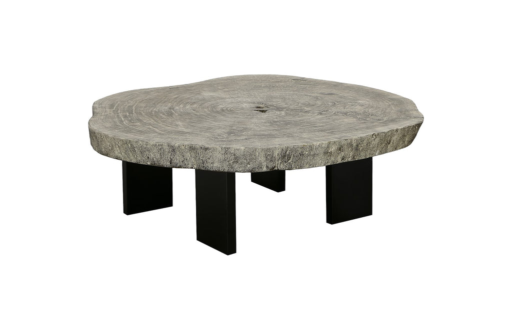 Floating Coffee Table With Black Legs, Gray Stone, Size Varies | Phillips Collection - TH113887