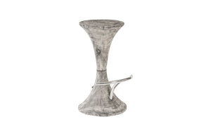 Marley Bar Stool, Gray Stone Finish, Stainless Steel Foot Rest | Phillips Collection - TH94532
