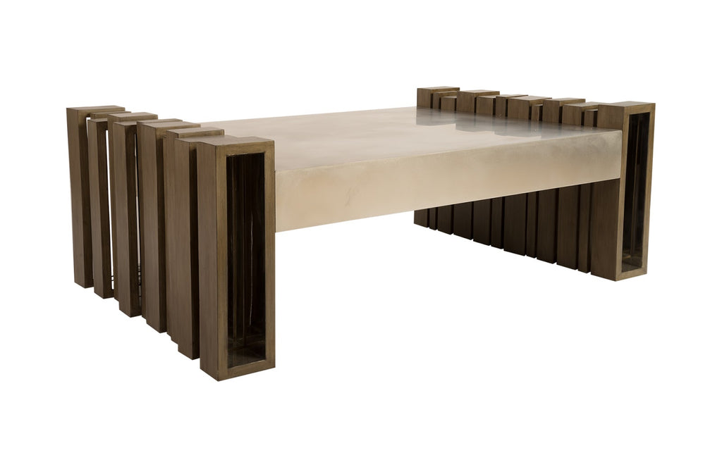 Barcode Coffee Table, Mahogany, Stainless Steel | Phillips Collection - PH76981