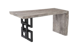 Waterfall Desk, Gray Stone, Satin Black Overlap Leg | Phillips Collection - TH103659