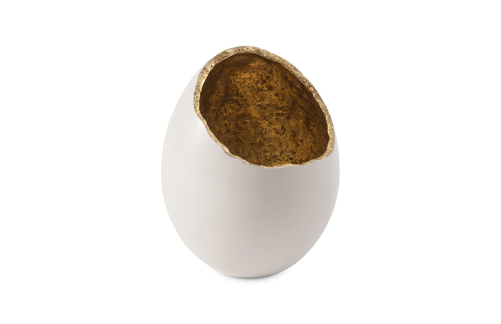 Broken Egg Vase, White And Gold Leaf | Phillips Collection - PH67508