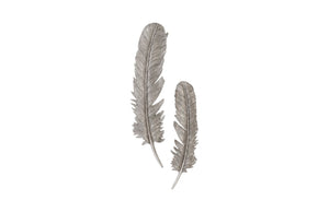 Feathers Wall Art, Large, Silver Leaf, Set Of 2 | Phillips Collection - PH96270