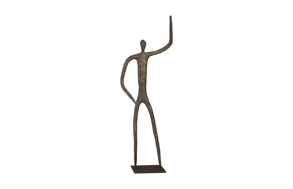 Abstract Figure On Metal Base, Bronze Finish, Arm Up | Phillips Collection - TH96035
