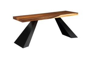 Tapered Wood Console, Black Metal Legs | Phillips Collection - TH103470