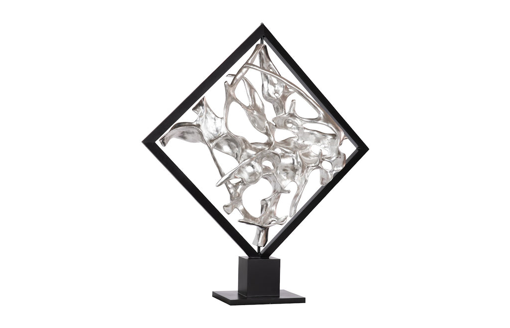 Cast Revolving Diamond Sculpture, Silver Leaf | Phillips Collection - PH115007