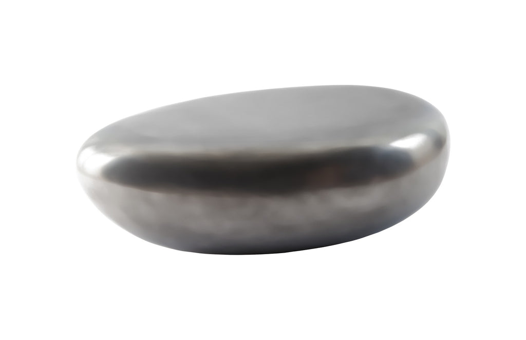 River Stone Coffee Table, Polished Aluminum, Small | Phillips Collection - PH68783