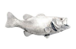 Large Mouth Bass Fish Wall Sculpture, Resin, Silver Leaf | Phillips Collection - PH66570