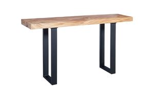 Origins Straight Edge Console Table, Metal U Legs, Matte, Black | Phillips Collection - TH93211