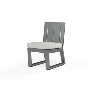 Redondo Armless Dining Chair in Cast Silver, No Welt - Slate | Sunset West - SW3801-1A-SLVR-STKIT