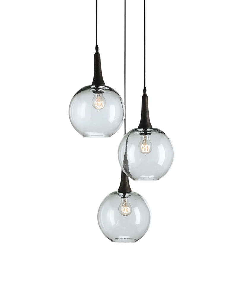 Currey & Co Beckett Glass Trio Pendant | 9969