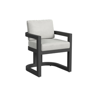 Malibu Dining Chair in Cast Silver, No Welt - Black Finish | Sunset West - SW7101-1-SLVR-STKIT