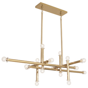 Milano Linear Chandelier - Polished Brass | Jonathan Adler - 34215