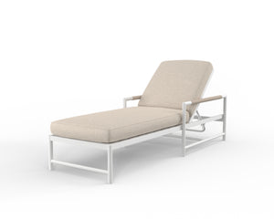 Sabbia Chaise in Echo Ash, No Welt - White | Sunset West - SW4901-9-EASH-STKIT