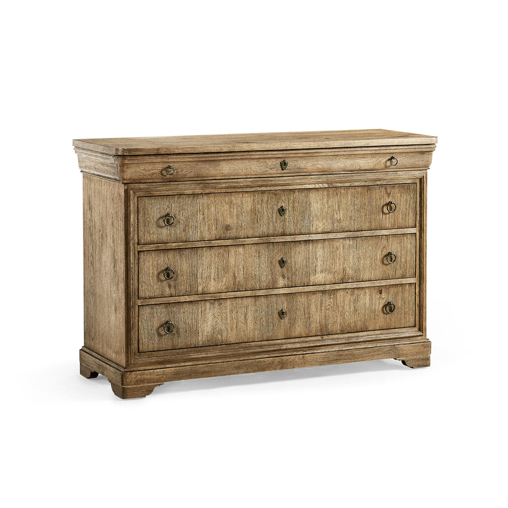Timeless Entropy Louis Phillipe Drawer Chest In Stripped Brown Chestnut | Jonathan Charles - 003-3-267-WNC
