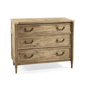 Timeless Kalpa Louis Xvi Drawer Chest In Stripped Brown Chestnut | Jonathan Charles Furniture - 003-3-262-WNC