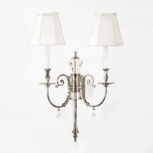 MORAVIA Nickel & Crystal Sconce | Decorative Crafts - 8306