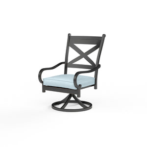 Monterey Swivel Dining Chair - Sunbrella Fabric w/ Welt - Copper Finish | Sunset West - SW3001-11