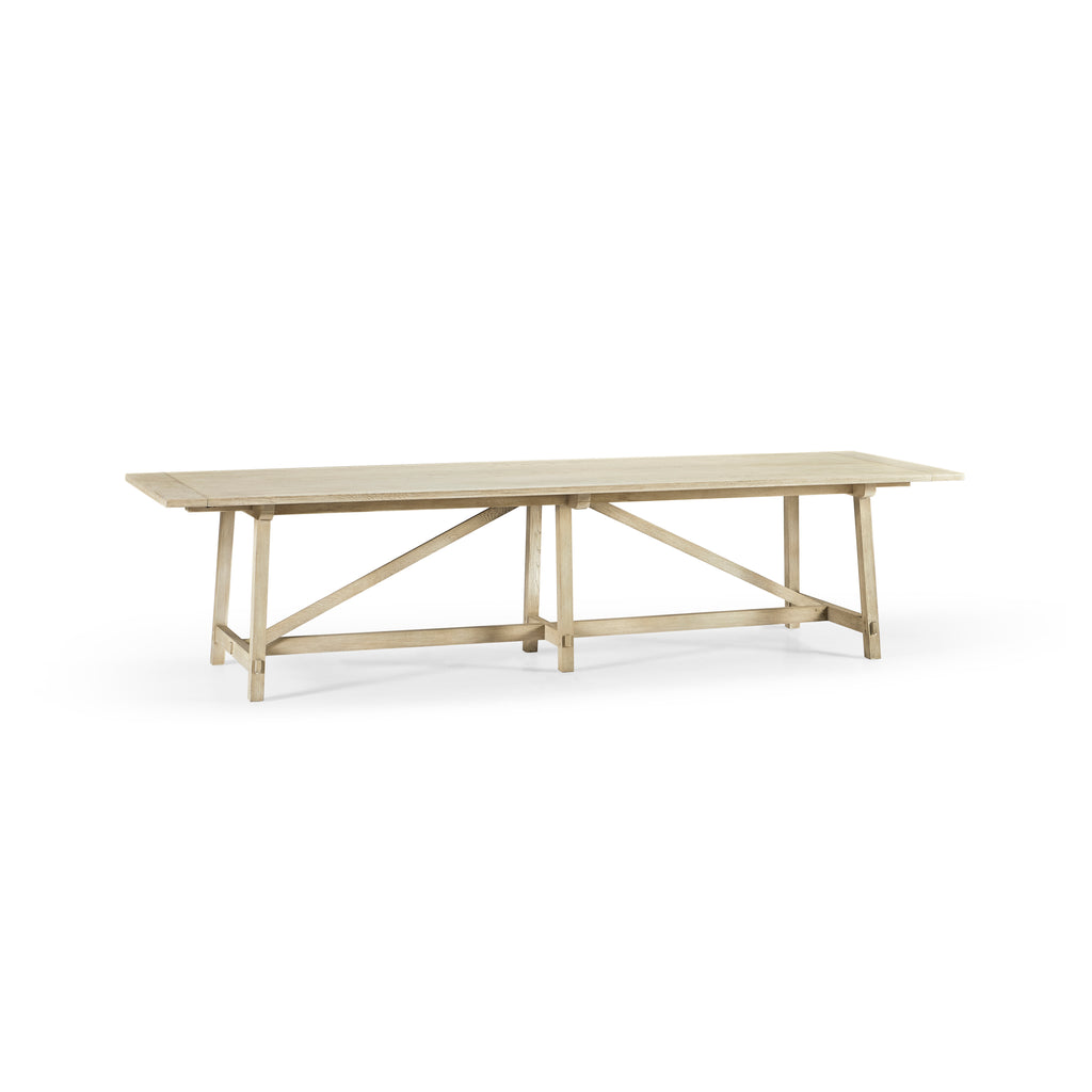 Timeless Sidereal French Laundry Dining Table 125" In Stripped Oak | Jonathan Charles - 003-2-A60-STO