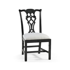 Reimagined Spark Chippendale Black Side Chair | Jonathan Charles Furniture - 493330-SC-BLA-F053