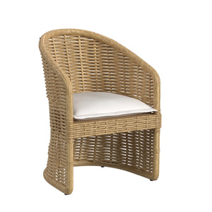 Playa Dining Chair in Soothe Pearl w/ Flange Welt - Medium Wood Finish | Sunset West - SW7001-1-PRL-STKIT