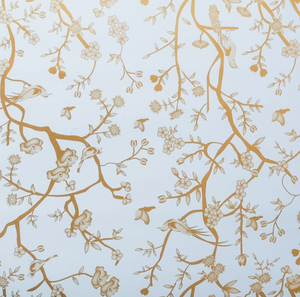 Pale Blue with Gold Chinoiserie gift wrap
