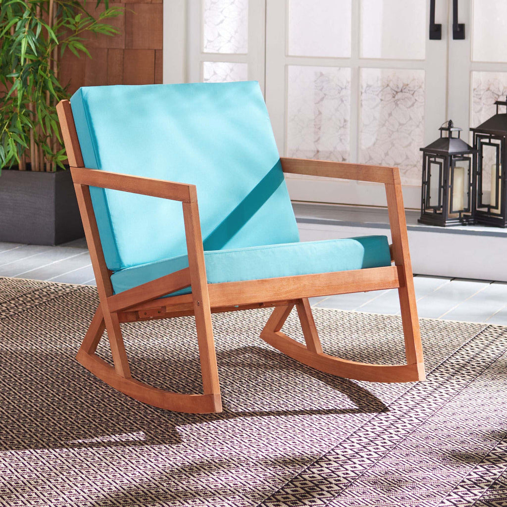 Safavieh Vernon Rocking Chair , PAT7013 - Natural / Aqua