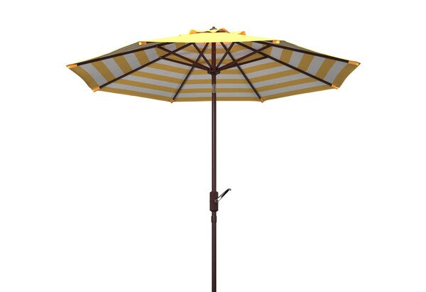 Safavieh Athens Inside Out Striped 9Ft Crank Outdoor Auto Tilt Umbrella