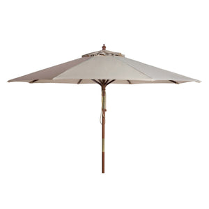 Cannes 11Ft Wooden Pulley Market Umbrella   | Safavieh - PAT8109