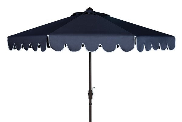 11 ft black patio umbrella Safavieh 11 ft. Venice Crank Umbrella Navy & White