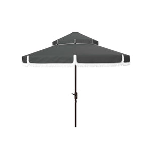 Milan Fringe 9Ft Double Top Crank Umbrella  | Safavieh - PAT8208