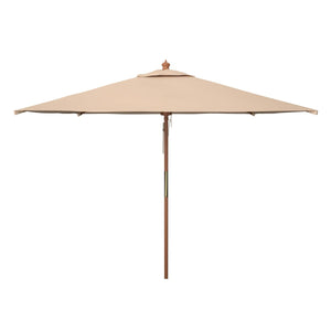 Velop 7.5 Ft Square Wooden Pulley Market Umbrella  | Safavieh - PAT8409